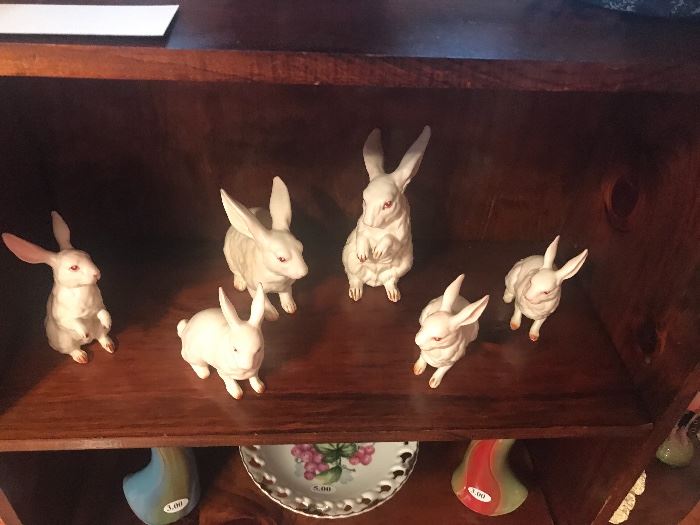 Vintage Lefton Rabbit Figurines