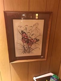 Vintage Butterfly Framed Print