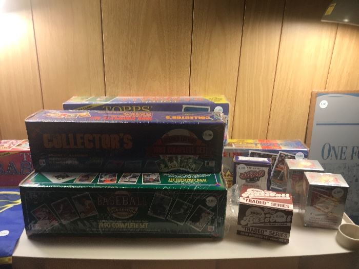 Assorted Sports Collectibles ~ Baseball Figurines With Boxes ~ Hockey & Baseball Cards