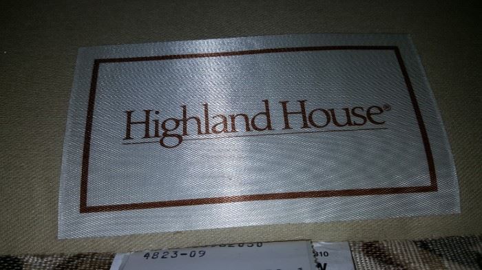 Arm Chair Highland House Label