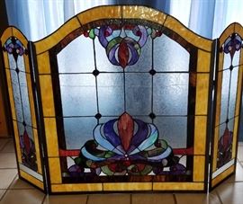 Stained Glass Fireplace Screen 