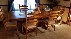 Dining Room Farm Table with 6 Chairs