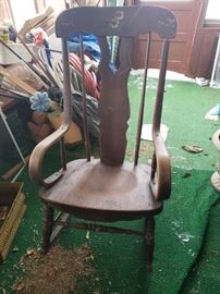 Antique rocker with beautiful hand painting accents