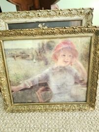 Beautiful antique frames; antique print