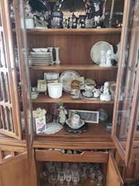 Antique dishes, knick knacks, silver sets