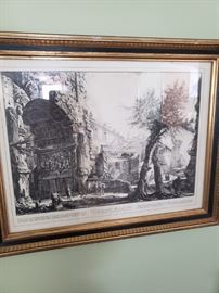 'Veduta dell Arco di Tito' framed etching