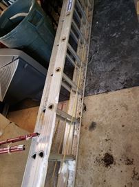 Aluminum ladder #2, cane fishing poles, more.