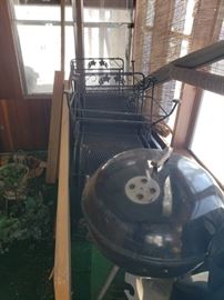 Charcoal grill, outdoor furniture