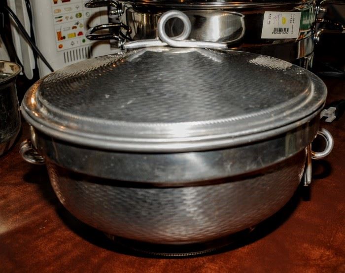 ART DECO ALUMINUM COVERED BOWL