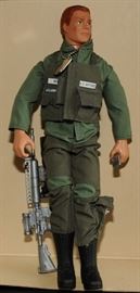 G I JOE USAF "ACE" SCAR FACE ~ FLOCKED HAIR 12" IN UNIFORM