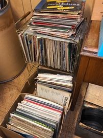 Tons of records and vintage record holder