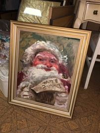 Framed Santa art