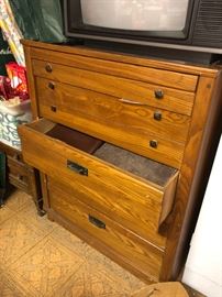 Dresser filled with fabric