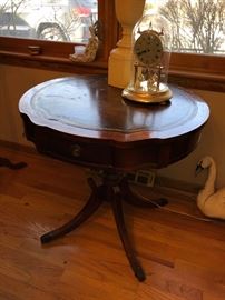 Leather topped round table