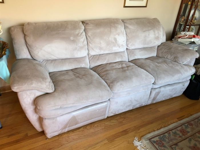 Upholstered couch with recliner ends.....