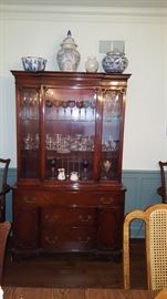Traditional China Cabinet & Contents