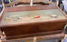 Hand painted folk art chest.