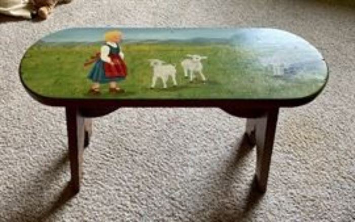 Hand painted stool. ( great for children's room).