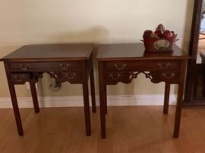 Chippendale style side tables.