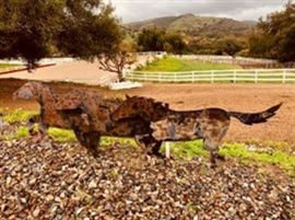 Large scale (three horses) yard art.