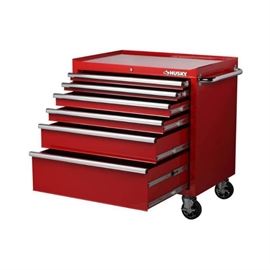 Husky 36 In. W 24.5 In.Bottom cabinet red