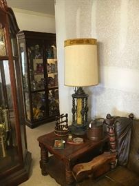 Display cabinet - lamp - end table
