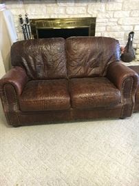 Leather loveseat