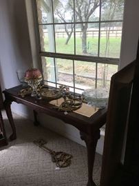 Sofa table - antique lamp