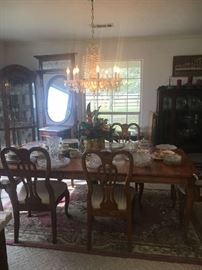 Dining room table and six chairs