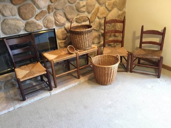 Antique Rush Slipper Chairs and More