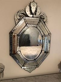 A NICE VENETIAN ETCHED MIRROR