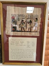 EGYPTIAN LEGAL SCALES OF JUSTICE ART WITH TRANSLATION - AND I'M PARAPHRASING - IF YOUR HEART WEIGHS MORE THAN A FEATHER AFTER DEATH THEN YOU ARE DAMNED FOR ETERNITY 