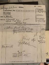 1949 RECEIPT FOR DRESSER