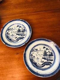 Antique Oriental Transfer ware plates  