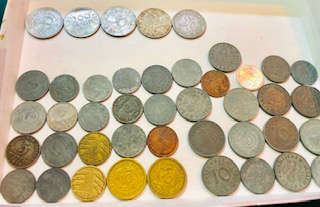 Antique German (1920's -1940s) Currency Coins. Some do have the Nazi Swastika of theWW11  era 