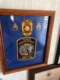 S.C. State Constable Framed Patches 