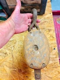 Antique wooden Pulley 
