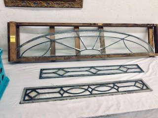 Beveled leaded glass windows from antique home in Pensacola Florida 