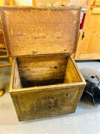 Inside Brass and Wood Fireplace box 