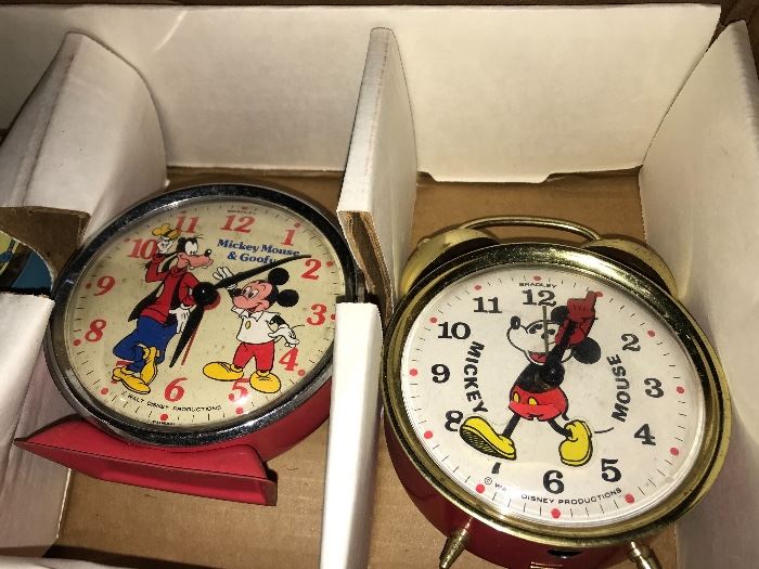 Vintage Alarm Clock Collection- Mickey Mouse, Westclox, Sposnodic, B S &R Detroit, Gilbert, Big Bird, Travel Alarms, Fred Swan, Seth Thomas, Clock Radios, Cookoo Clocks,