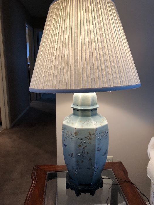 Sage green Asian style lamps - 2
