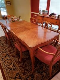 French Provincial Dining Table and 6 Chairs
