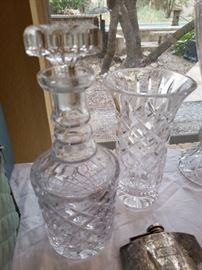 Waterford Crystal Decanter and Vase