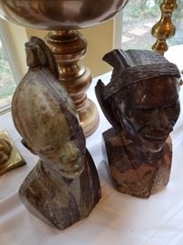Carved Stone African Figures- Signed