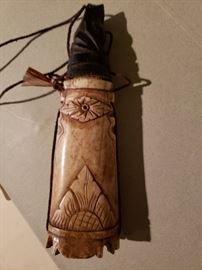 Japanese Bone Pillbox with Frog Netsuke Top