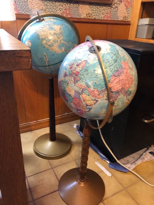 Vintage Globes on stands