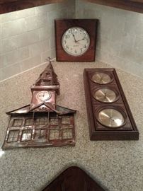 Barometer, Clock and Tin Decoration
