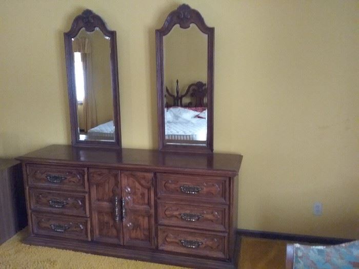 Large Dresser with Dual Mirrors