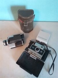 Vintage Polaroid Camera and Film Video Camera