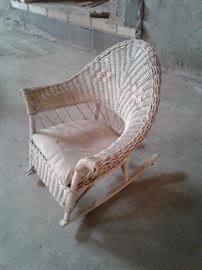 Vintage Wicker Rocking Kids Chair